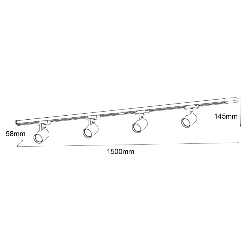 Brilagi - Reflektor za tračni sustav HUSKY 4xGU10/10W/230V bijela