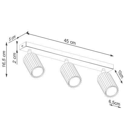 Brilagi - Reflektorska svjetiljka CRESTO 3xGU10/10W/230V krem