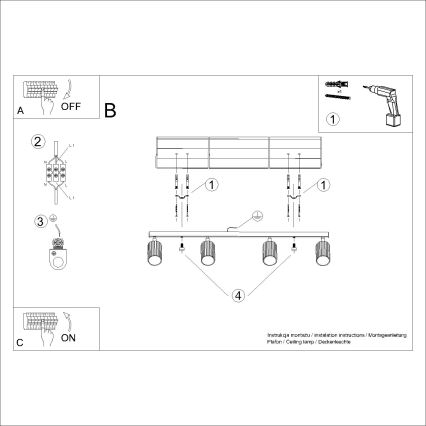 Brilagi - Reflektorska svjetiljka CRESTO 4xGU10/10W/230V zlatna