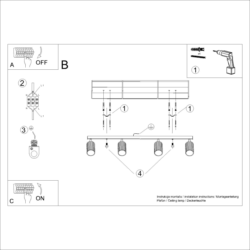 Brilagi - Reflektorska svjetiljka CRESTO 4xGU10/10W/230V zlatna