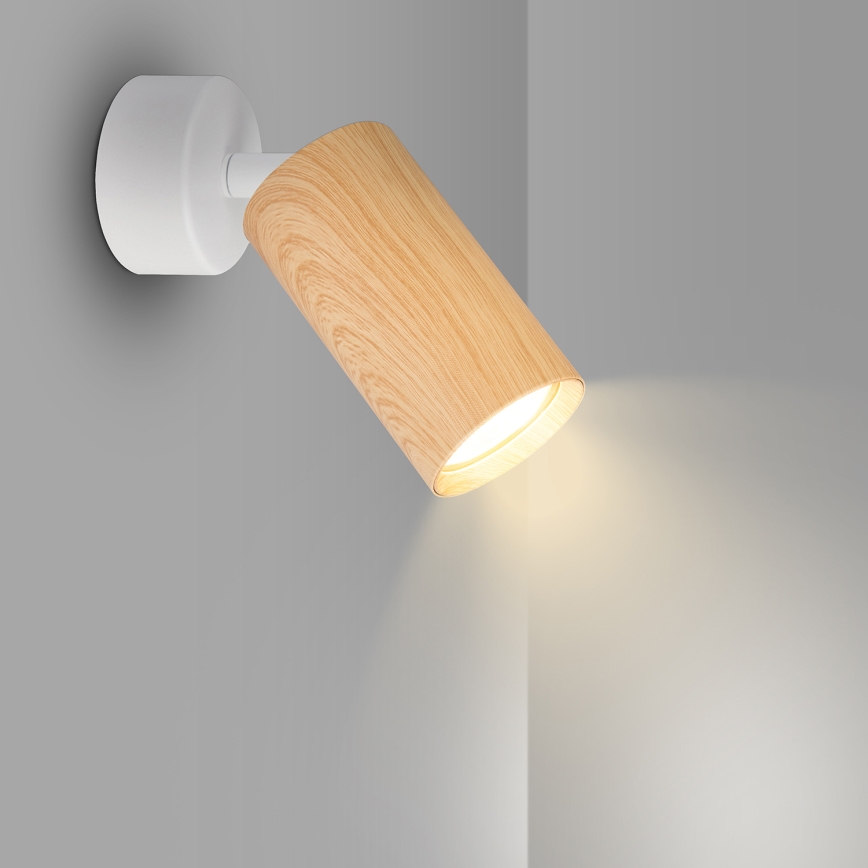 Brilagi - Reflektorska svjetiljka SELE 1xGU10/30W/230V bijela/dekor hrasta