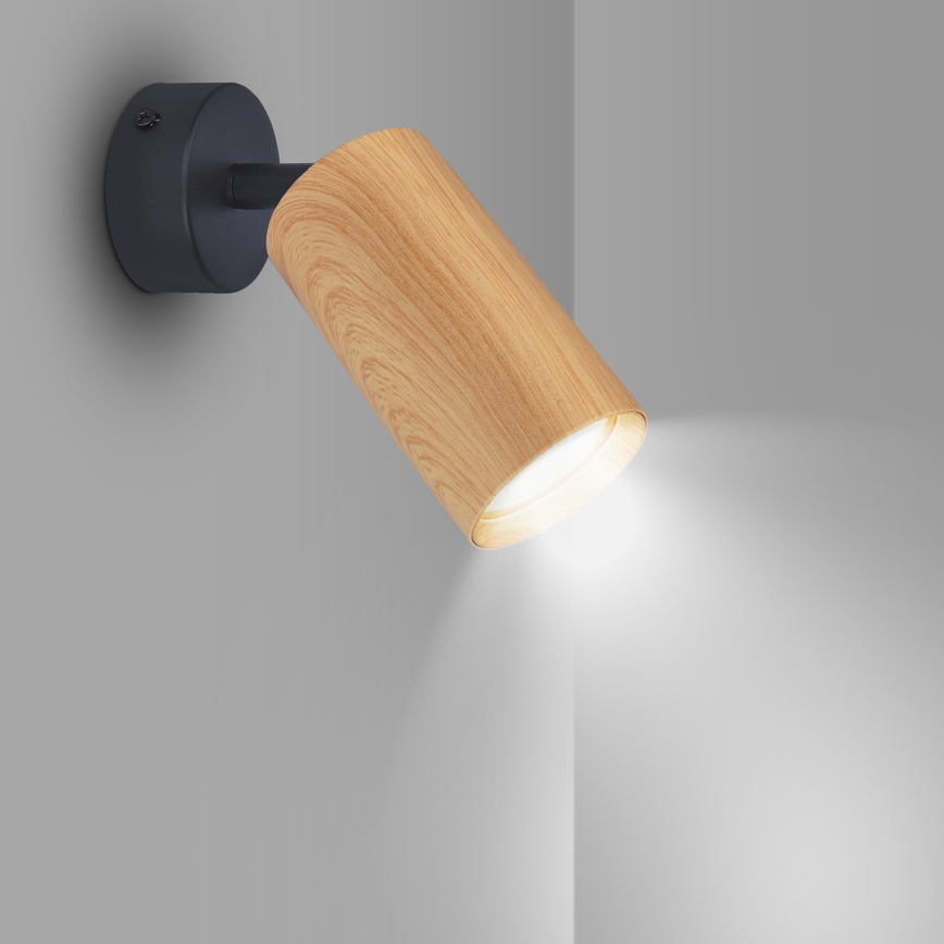 Brilagi - Reflektorska svjetiljka SELE 1xGU10/30W/230V crna/dekor hrasta