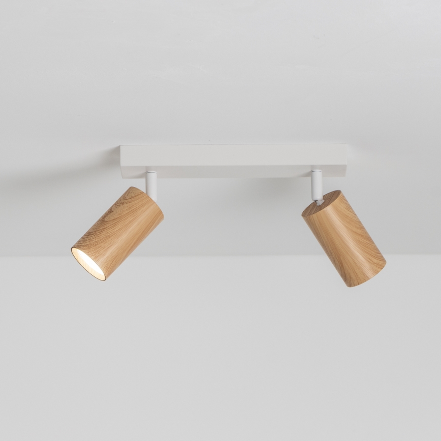 Brilagi - Reflektorska svjetiljka SELE 2xGU10/30W/230V bijela/dekor hrasta