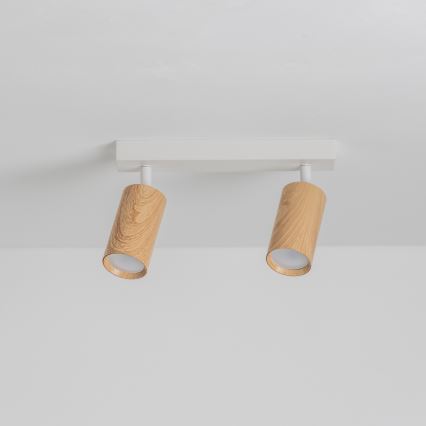 Brilagi - Reflektorska svjetiljka SELE 2xGU10/30W/230V bijela/dekor hrasta