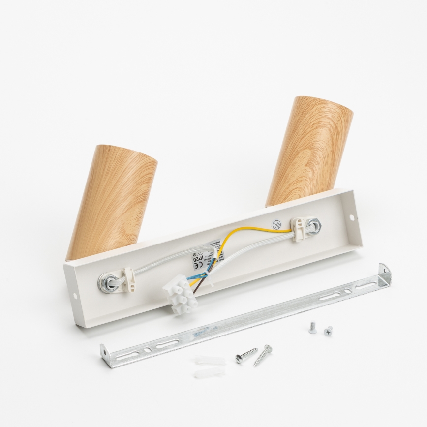 Brilagi - Reflektorska svjetiljka SELE 2xGU10/30W/230V bijela/dekor hrasta