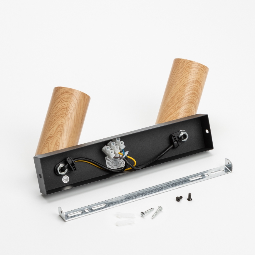 Brilagi - Reflektorska svjetiljka SELE 2xGU10/30W/230V crna/dekor hrasta