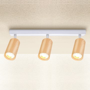 Brilagi - Reflektorska svjetiljka SELE 3xGU10/30W/230V bijela/dekor hrasta