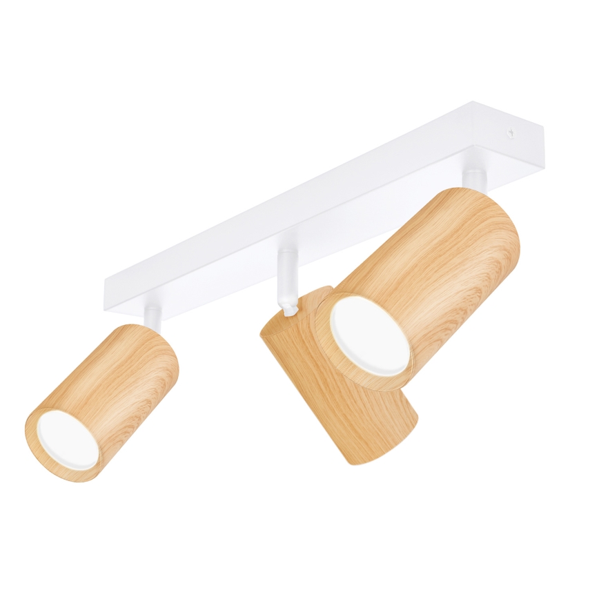Brilagi - Reflektorska svjetiljka SELE 3xGU10/30W/230V bijela/dekor hrasta
