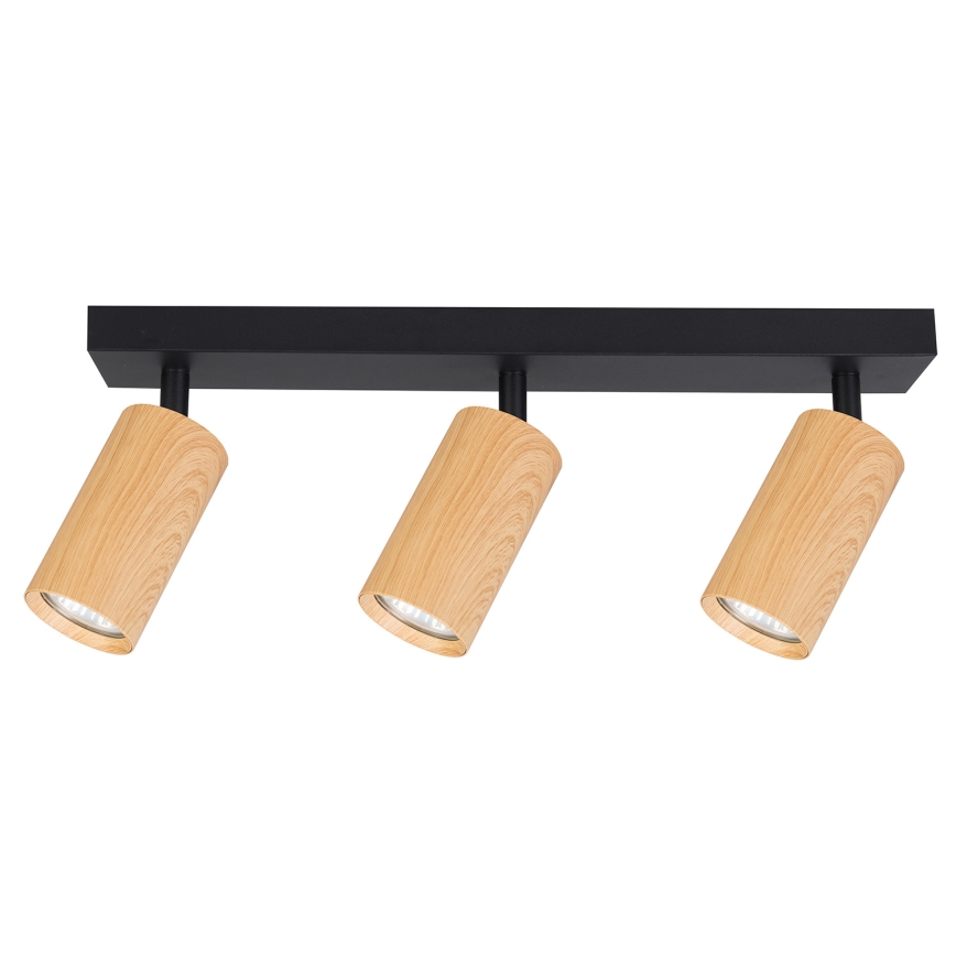 Brilagi - Reflektorska svjetiljka SELE 3xGU10/30W/230V crna/dekor hrasta