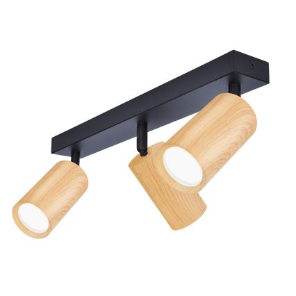Brilagi - Reflektorska svjetiljka SELE 3xGU10/30W/230V crna/dekor hrasta