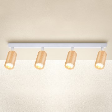 Brilagi - Reflektorska svjetiljka SELE 4xGU10/30W/230V bijela/dekor hrasta