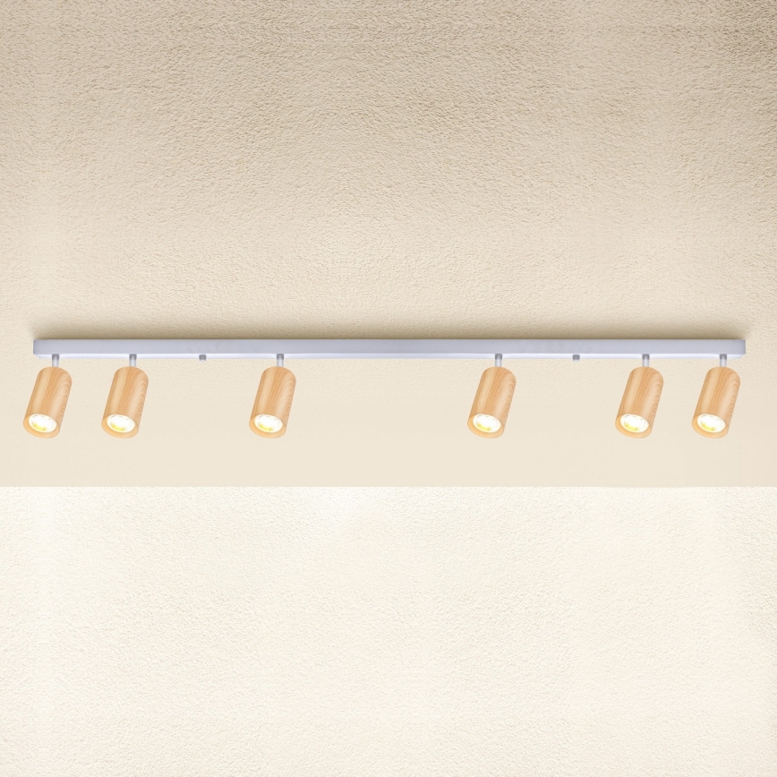 Brilagi - Reflektorska svjetiljka SELE 6xGU10/30W/230V bijela/dekor hrasta