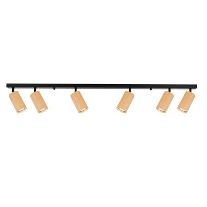 Brilagi - Reflektorska svjetiljka SELE 6xGU10/30W/230V crna/dekor hrasta