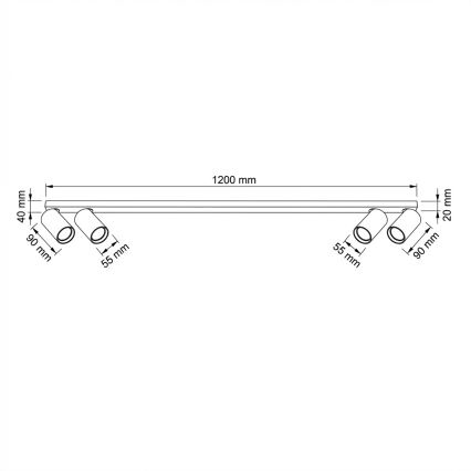 Brilagi - Reflektorska svjetiljka SELE LONG 4xGU10/30W/230V crna