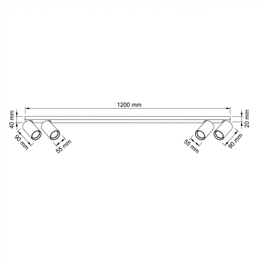 BRILAGI - Reflektorska svjetiljka SELE LONG 4xGU10/30W/230V crna