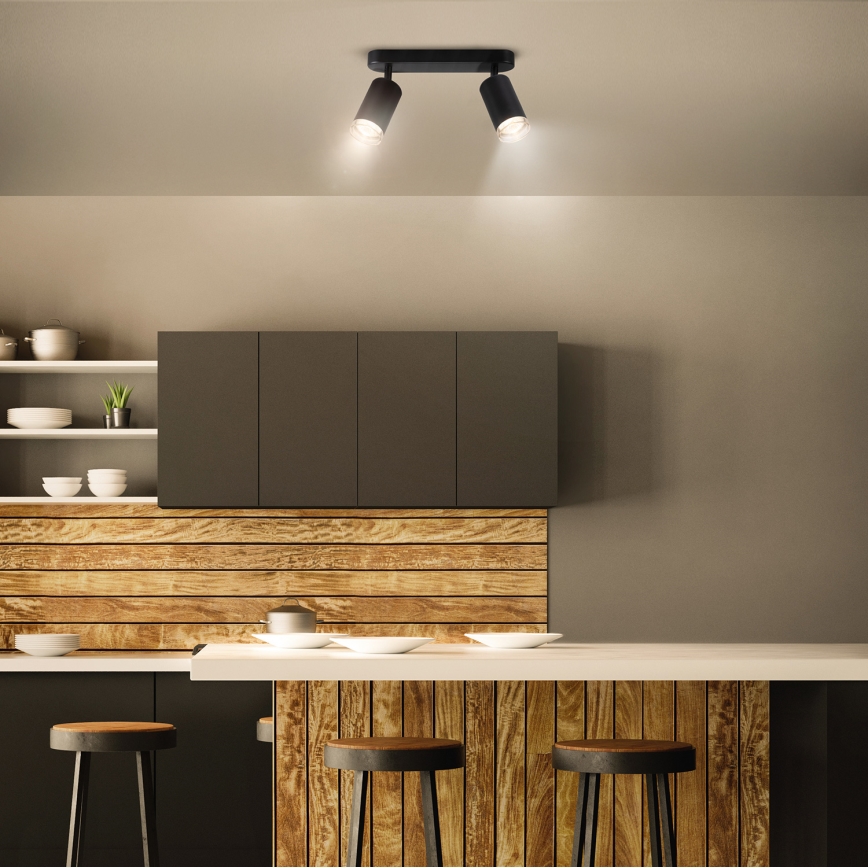 Brilagi - Reflektorska svjetiljka za kupaonicu SELE 2xGU10/30W/230V IP44 crna