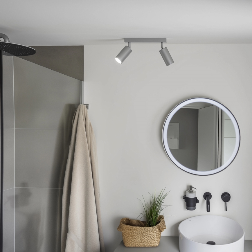 Brilagi - Reflektorska svjetiljka za kupaonicu SELE 2xGU10/30W/230V IP44 srebrna