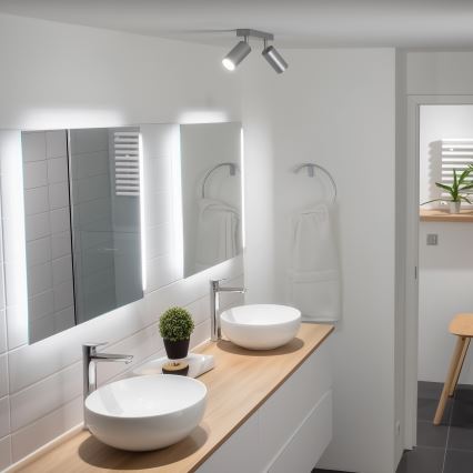 Brilagi - Reflektorska svjetiljka za kupaonicu SELE 2xGU10/30W/230V IP44 srebrna