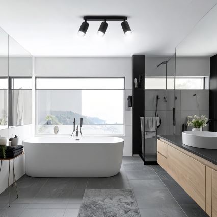 Brilagi - Reflektorska svjetiljka za kupaonicu SELE 3xGU10/30W/230V IP44 crna