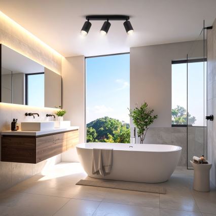 Brilagi - Reflektorska svjetiljka za kupaonicu SELE 3xGU10/30W/230V IP44 crna