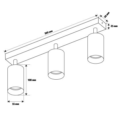 Brilagi - Reflektorska svjetiljka za kupaonicu SELE 3xGU10/30W/230V IP44 crna