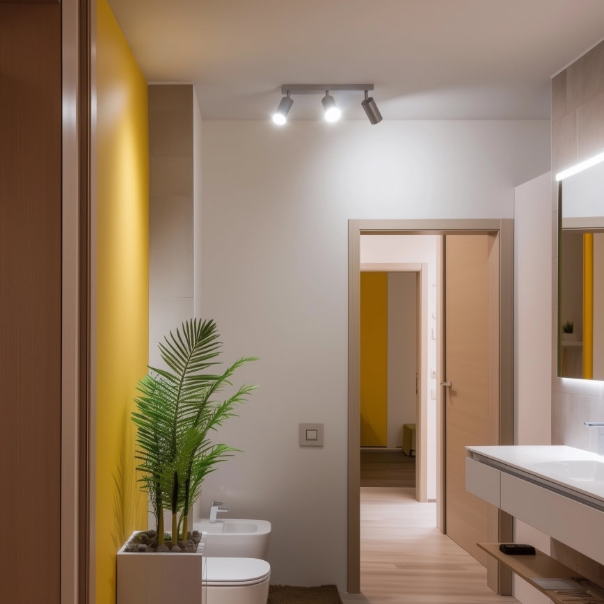 Brilagi - Reflektorska svjetiljka za kupaonicu SELE 3xGU10/30W/230V IP44 srebrna