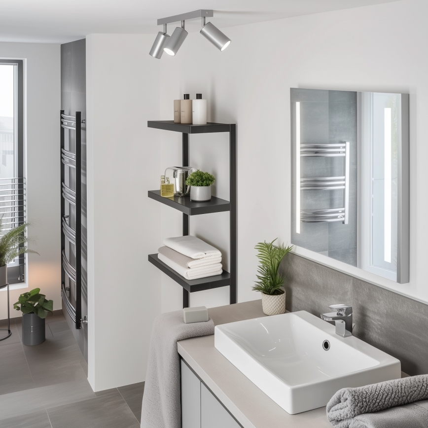 Brilagi - Reflektorska svjetiljka za kupaonicu SELE 3xGU10/30W/230V IP44 srebrna