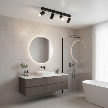 Brilagi - Reflektorska svjetiljka za kupaonicu SELE 4xGU10/30W/230V IP44 crna