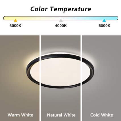 Brilagi - LED stropno svjetlo s prigušivanjem RIVO LED/72W/230V 3000-6000K crno Ø 50 cm + daljinsko upravljanje