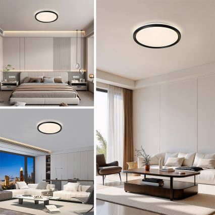 Brilagi - LED stropno svjetlo s prigušivanjem RIVO LED/72W/230V 3000-6000K crno Ø 50 cm + daljinsko upravljanje
