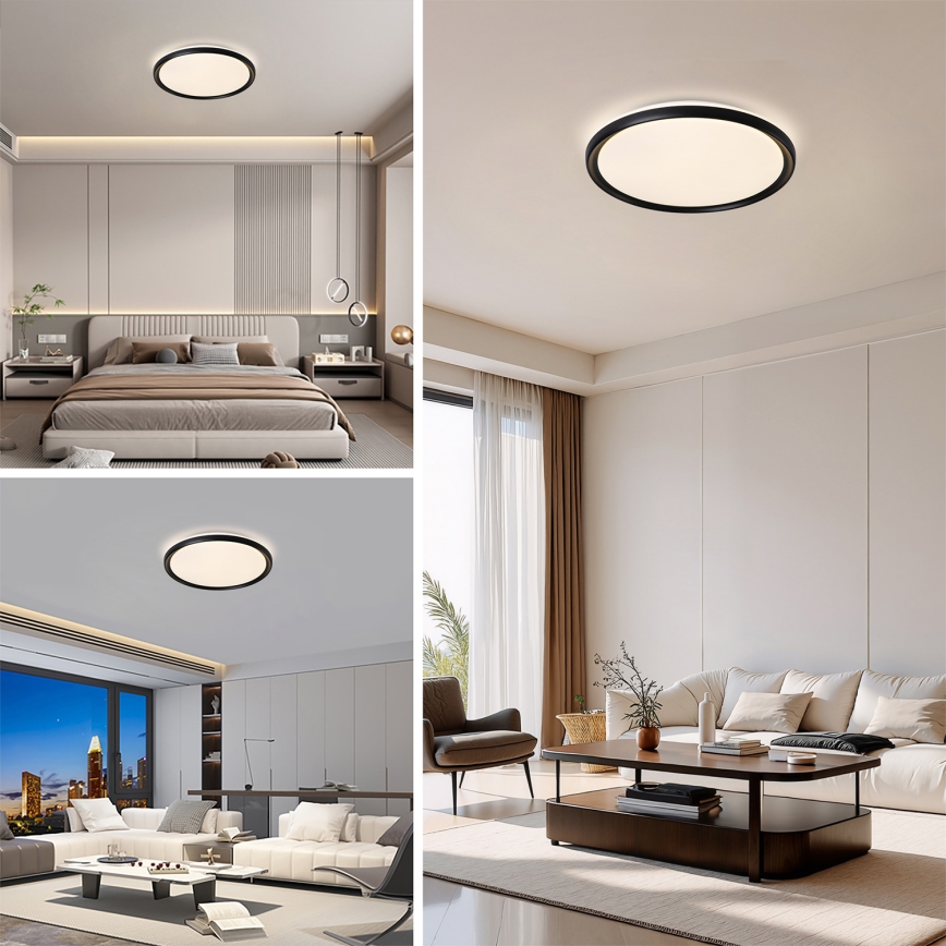 Brilagi - LED stropno svjetlo s prigušivanjem RIVO LED/72W/230V 3000-6000K crno Ø 50 cm + daljinsko upravljanje