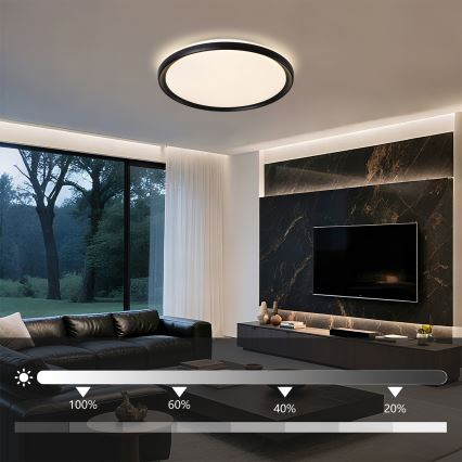 Brilagi - LED stropno svjetlo s prigušivanjem RIVO LED/72W/230V 3000-6000K crno Ø 50 cm + daljinsko upravljanje