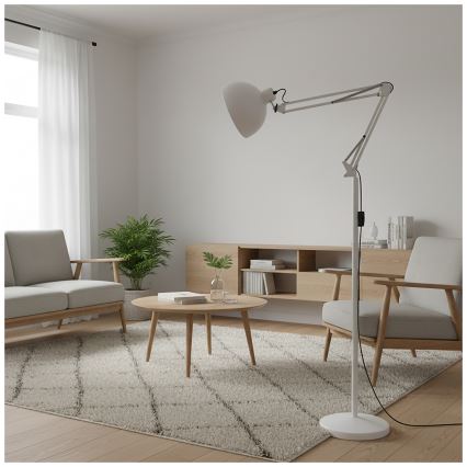 Brilagi - Savitljiva podna lampa TASKER 1xE27/60W/230V 157 cm bijela