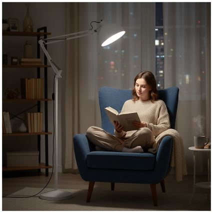 Brilagi - Savitljiva podna lampa TASKER 1xE27/60W/230V 157 cm bijela