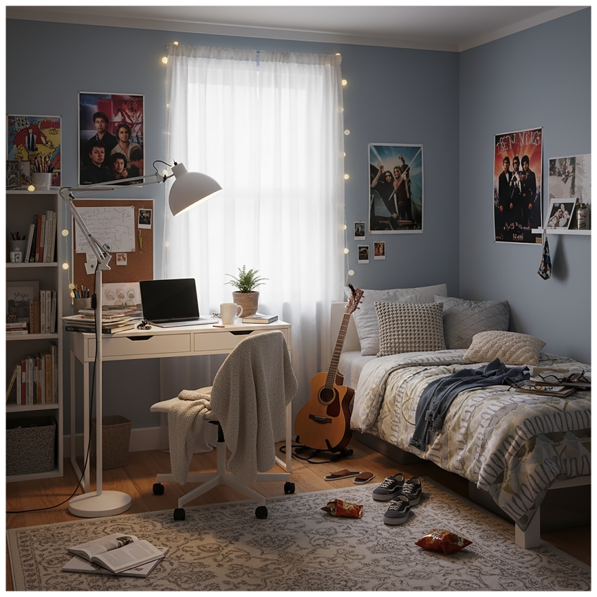 Brilagi - Savitljiva podna lampa TASKER 1xE27/60W/230V 157 cm bijela