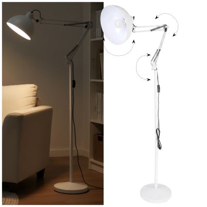 Brilagi - Savitljiva podna lampa TASKER 1xE27/60W/230V 157 cm bijela