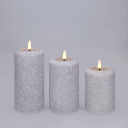 BRILAGI - SET 3x LED svijeća LED/2xAA siva