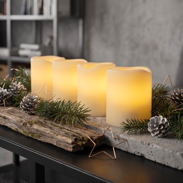 BRILAGI - SET 4x LED svijeća LED/1xCR2032 krem boje + tajmer