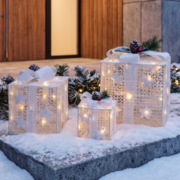 BRILAGI - SET OD 3 LED vanjske božićne dekoracije LED/230V IP44 pokloni