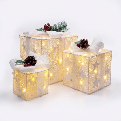 BRILAGI - SET OD 3 LED vanjske božićne dekoracije LED/230V IP44 pokloni