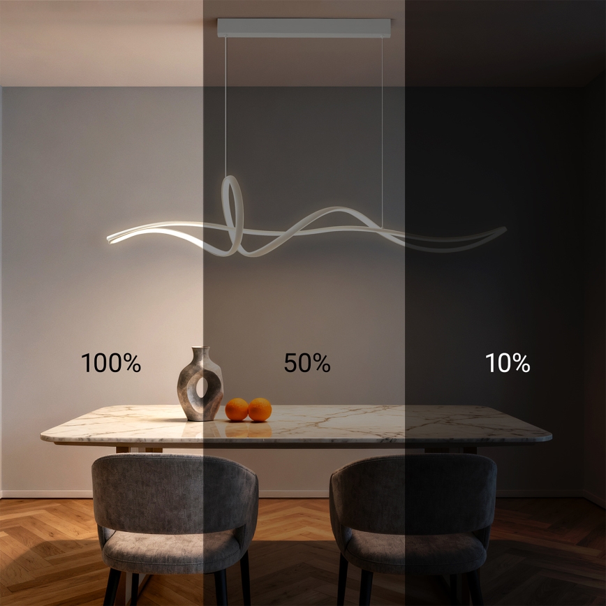 Brilagi - LED luster s prigušivanjem na sajli SIGNATURE LED/55W/230V 3000-6000K 120x23 cm bijela + daljinski upravljač