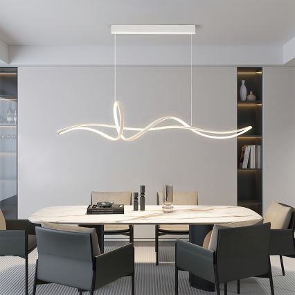Brilagi - LED luster s prigušivanjem na sajli SIGNATURE LED/55W/230V 3000-6000K 120x23 cm bijela + daljinski upravljač