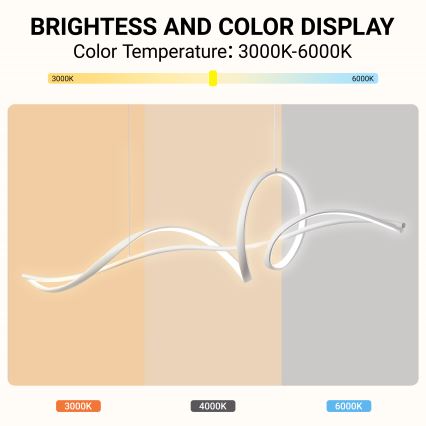 Brilagi - LED luster s prigušivanjem na sajli SIGNATURE LED/55W/230V 3000-6000K 120x23 cm bijela + daljinski upravljač