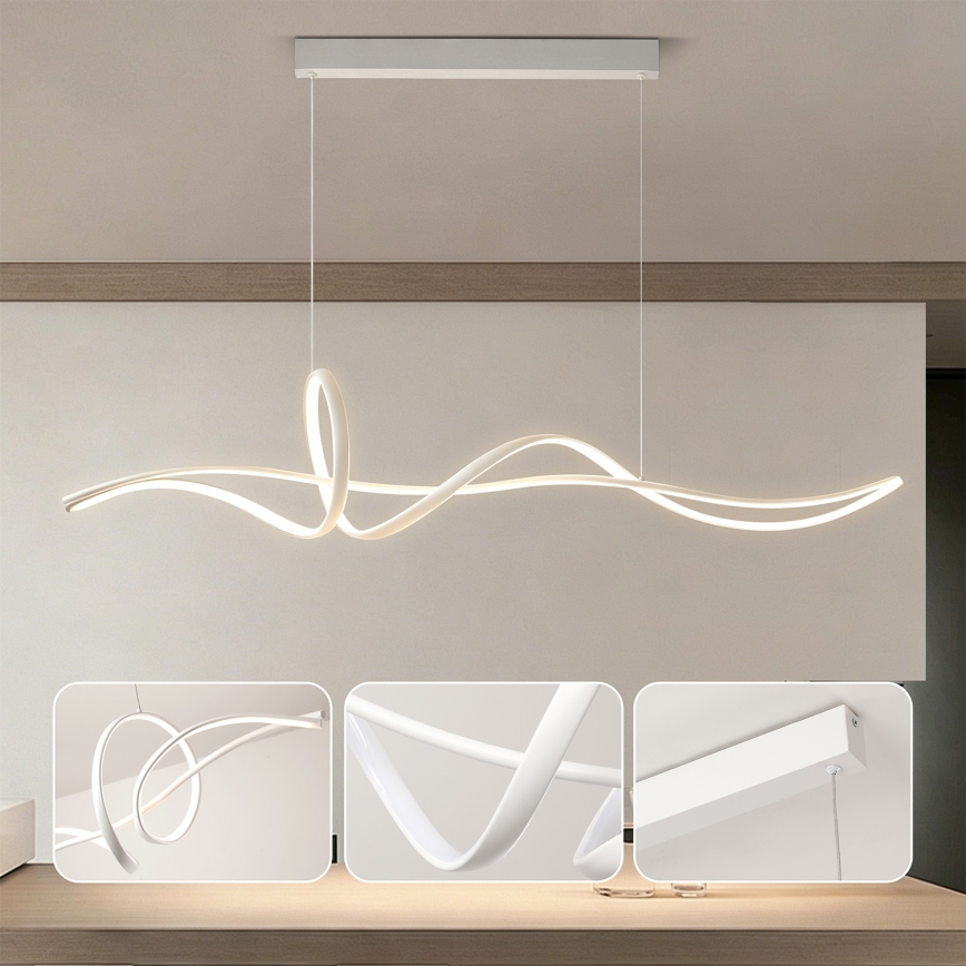 Brilagi - LED luster s prigušivanjem na sajli SIGNATURE LED/55W/230V 3000-6000K 120x23 cm bijela + daljinski upravljač
