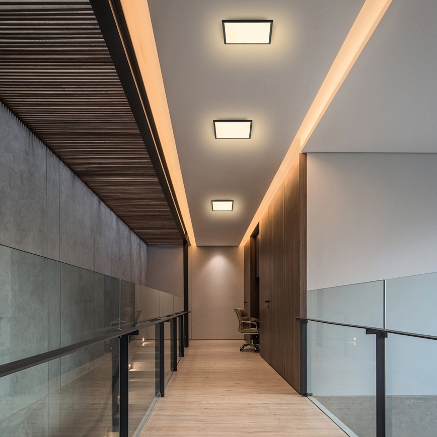Brilagi - Prigušivo LED stropno svjetlo SLIMFRAME LED/25W/230V 30x30 cm 3000-6000K crno + daljinski upravljač