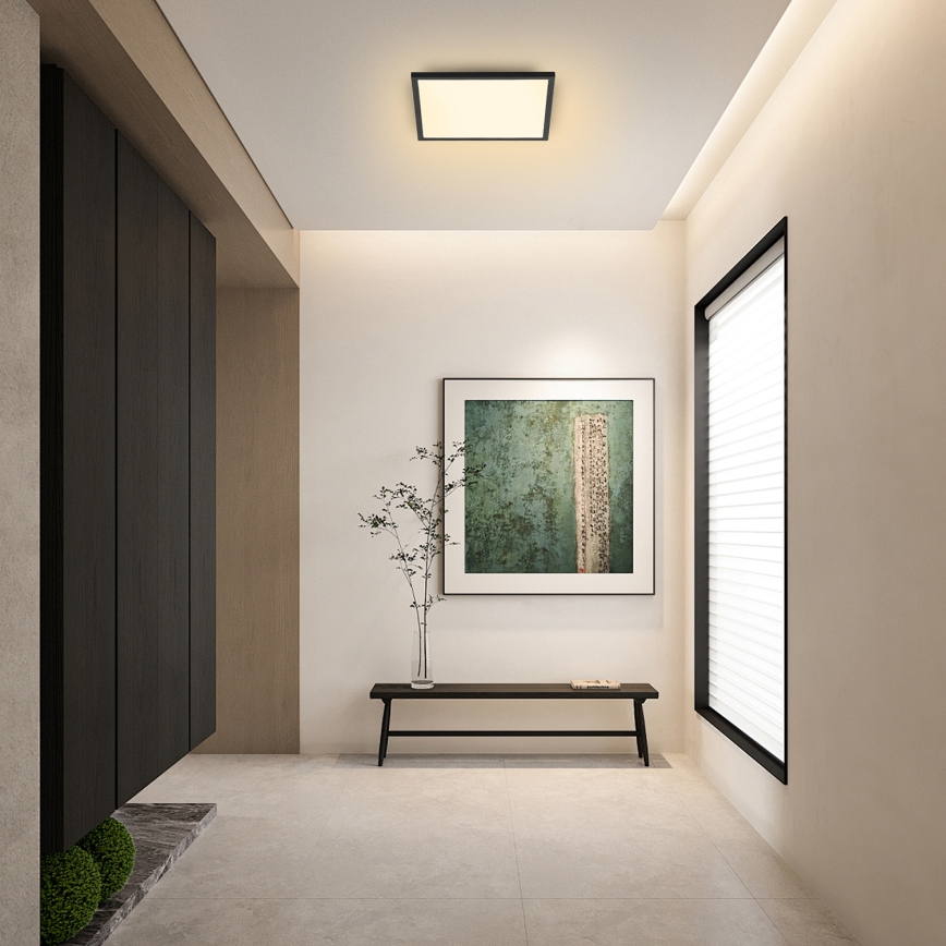 Brilagi - Prigušivo LED stropno svjetlo SLIMFRAME LED/25W/230V 30x30 cm 3000-6000K crno + daljinski upravljač
