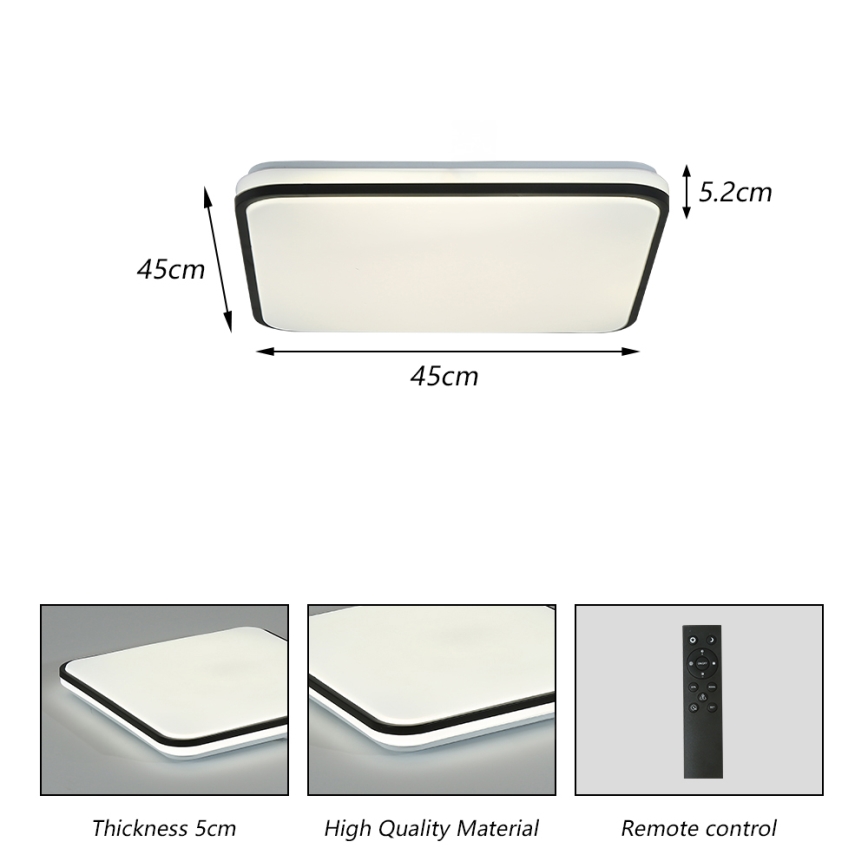 Brilagi - Prigušivo LED stropno svjetlo SMART LED/36W/230V 53x53 cm 3000-6000K Wi-Fi Tuya Beacon + daljinski upravljač