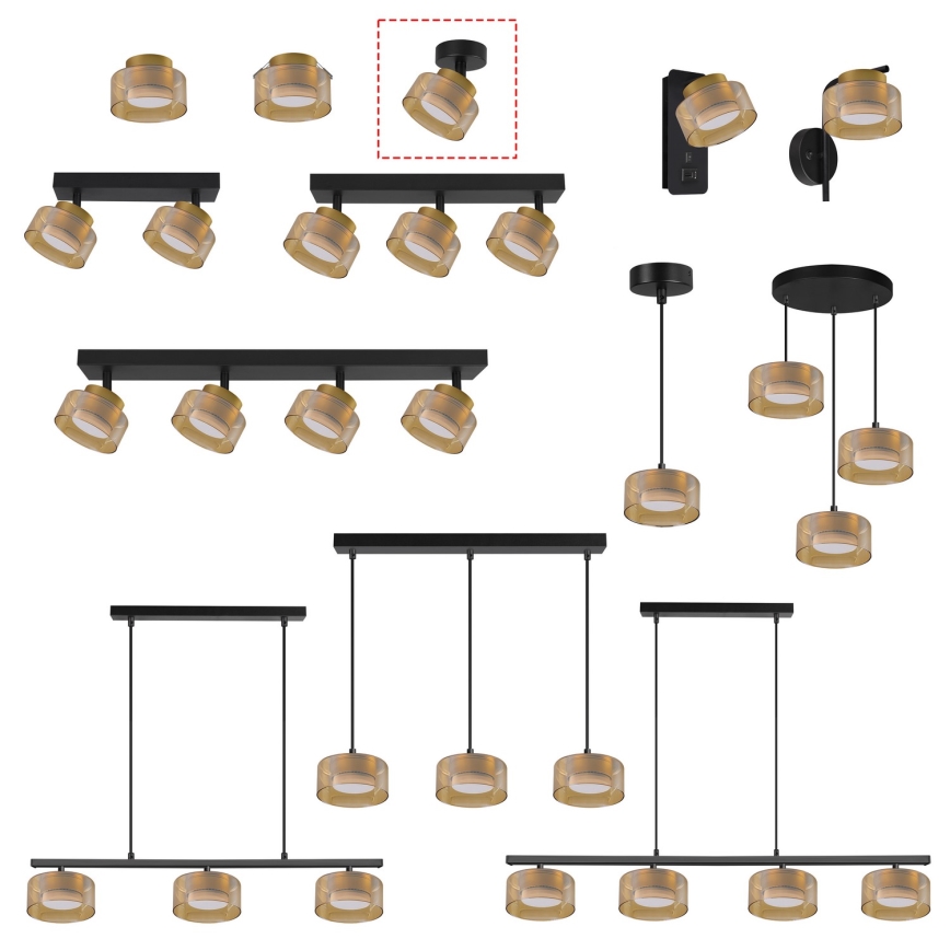 Brilagi - Spot svjetiljka AURA LUX 1xGX53/30W/230V promjer 13 cm crna/zlatna