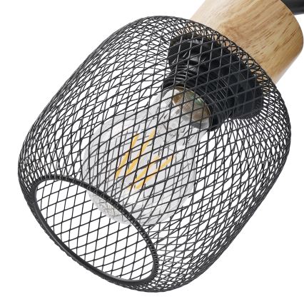 Brilagi - Spot svjetiljka BASKLITE 3xE27/15W/230V drvo/crna