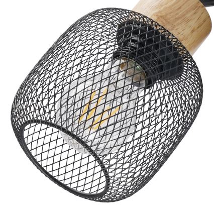 Brilagi - Spot svjetiljka BASKLITE 3xE27/15W/230V kaučukovo drvo/crna